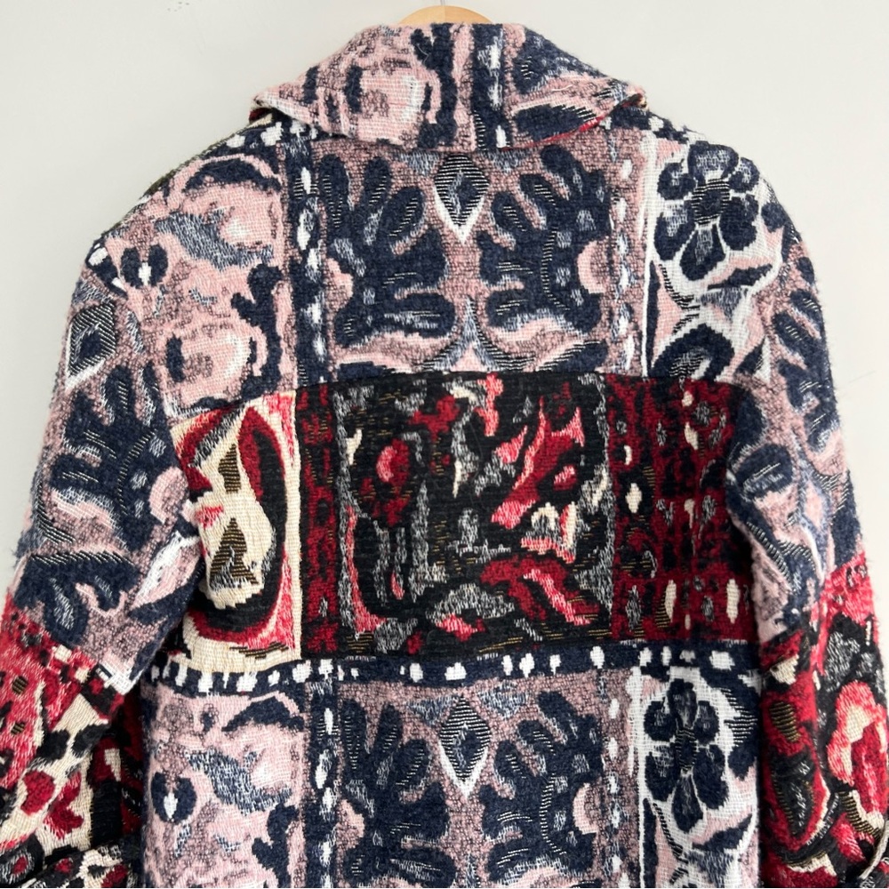 Zara Multicolor Patterned Coat - Picture 10 of 16